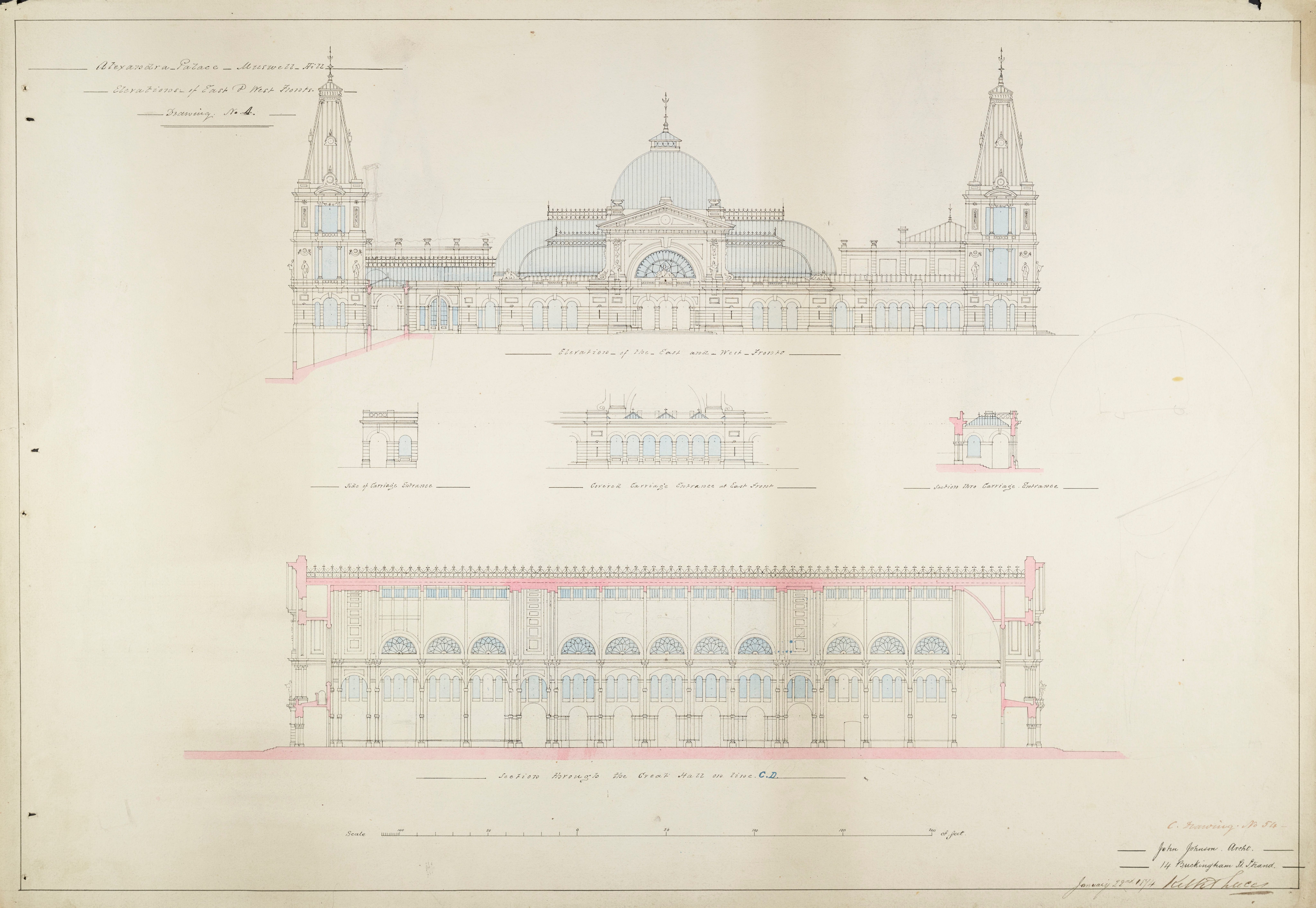 Elevations of East and West Fronts